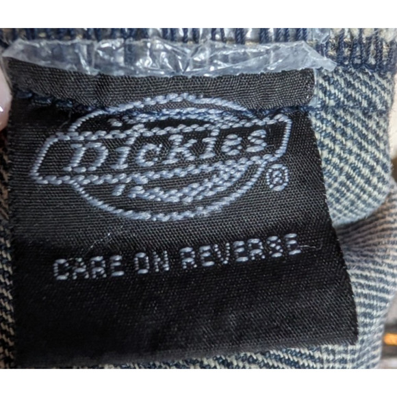 VTG 90s Y2K Dickies Womens Denim Cargo Chore Trucker‎ Jacket Utility Barn XL - Picture 6 of 7